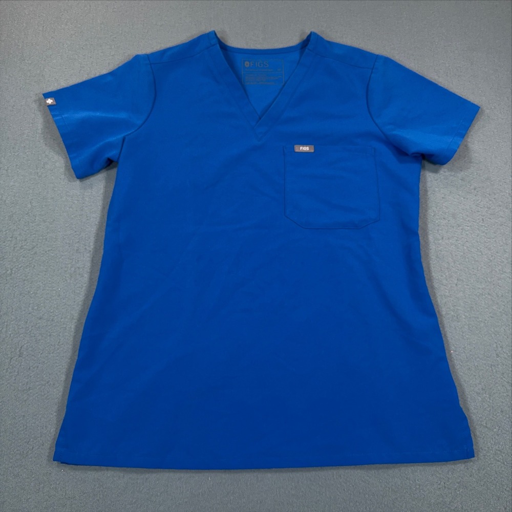 FIGS Technical Collection Catarina Scrub Top Royal Blue XS V-Neck 1000211